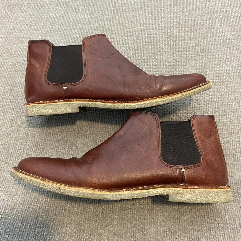 Kenneth Cole Reaction Chelsea Boots Mens Size 10.5 Brown Leather Ankle Casual